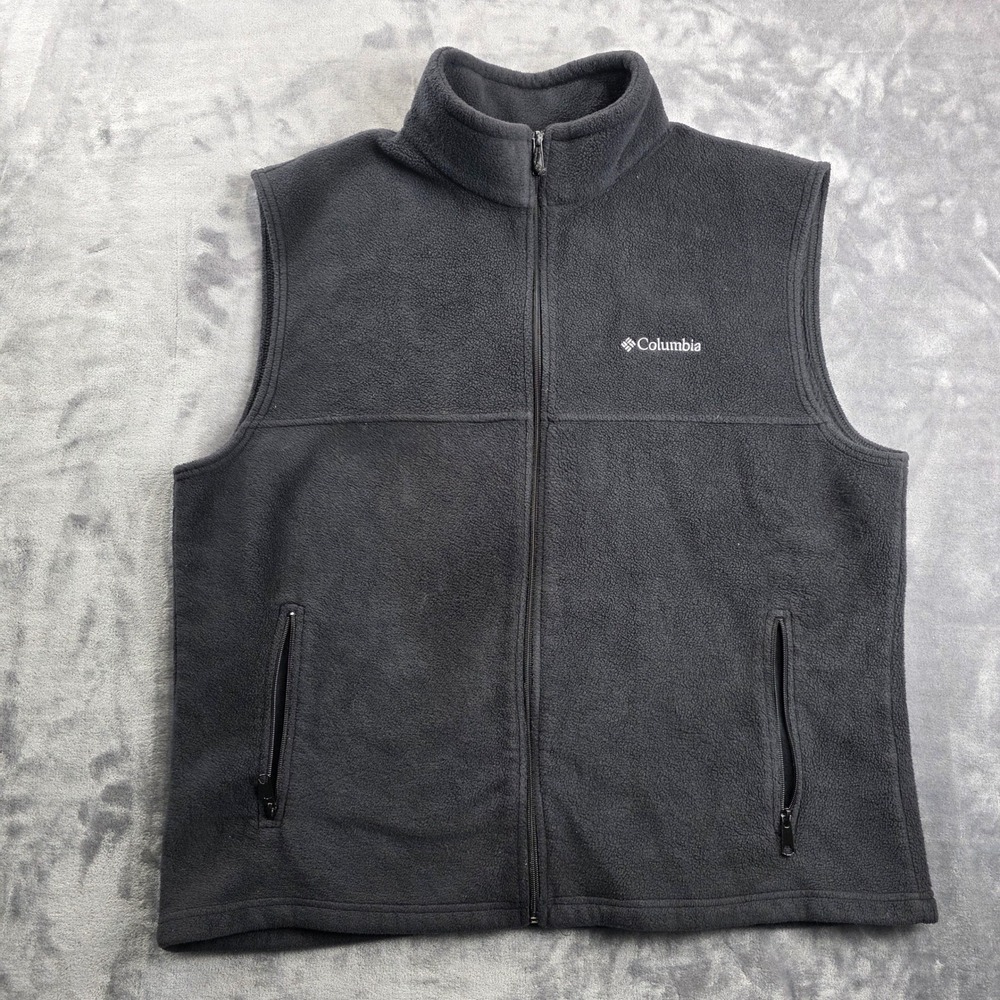 Columbia Steens Mountain Fleece Vest‎ Mens XL Charcoal Gray Full Zip Sleeveless